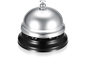 QEAPUG Tischklingel, Rezeptionsklingel, Tischglocke Anruf Bell, Rufglocken, Service Glocke Klingel mit klarem Klang für Restaurant Küche Hotel Bars Service Haustier (silbrig)