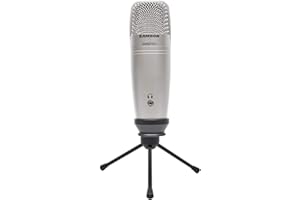 Samson C01U Pro - USB Studio Condenser Microphone with a Headphone Output for Zero-Latency Monitoring - Silver