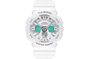TASGO Men's Digital Sports Watch, Outdoor Dual Display 50M Waterproof Electronic Military Watches LED Alarm Stopwatch Wristwatch for Youth Unisex