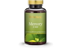 Dr. Peter Hartig Memory G 400 180 Kapseln 6-Monats-Vorrat Gedächtnis Geistige Leistungsfähigkeit Laborgeprüft Lactose-, Gluten-, Hefefrei