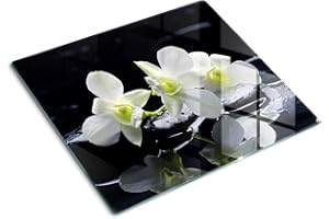 Tulup Tagliere Vetro Copri Piano Cucina 60x52cm Cottura Temperato - Orchidea