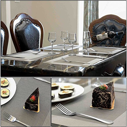 ISIYINER 6er-Set hochwertige Tischsets / Platzset braun 30×45 cm, gewebt aus PVC und Polyester, in verschiedenen Farben erhältlich - 3
