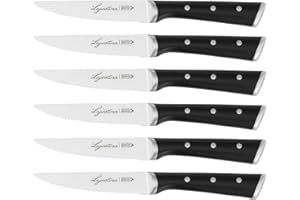 Lagostina Iceforce, Set Coltelli da Bistecca, 6 Coltelli in Accaio Inox con Lama Raffreddata, Confezione con 6 Coltelli da Bistecca 11cm, Resistenti alla Corrosione