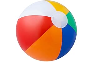 SHATCHI Lot de 2 Ballons de Plage gonflables de 61 cm aux Couleurs de l'arc-en-Ciel pour Les Vacances, la Piscine, Les fêtes, Les Jeux de Plein air