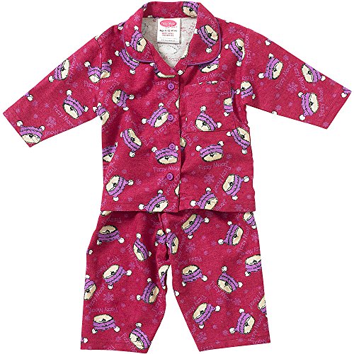 Fizzy Moon Baby Girls Brushed Flannel Winceyette Pyjamas - Dark Pink - 18/23 Months