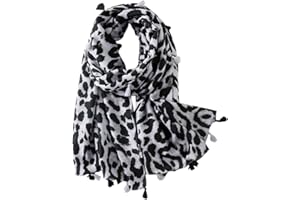 FAIRYGATE Leopard Scarf Women Lady Oversized Long Soft Warm Wrap Shawl Animal Print Scarves