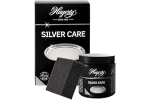 Hagerty Silver Care Silver Paste 185 g I Efficient polishing paste for cleaning & care of silver & silver plated metal I Silver polish for tarnished silverware plates I incl. sponge