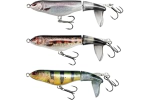 ‎ODS LURE ODS Angelköder Wobbler Schwimmende Kunstköder mit Rotierenden Gummischwanz für Forellen Hecht Zander Angel (3 Stück)