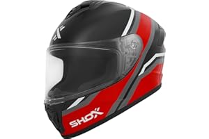 SHOX HELMETS Shox Command Confine Motorcycle Helmet ECE 22.06 Approved Unisex Full Face Street Road Motorbike Protective Crash Lid for Bike Riding