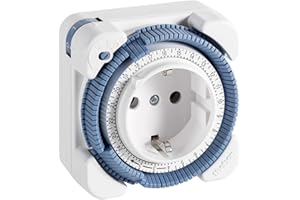 ‎THEBEN Theben 0260030 Timer 26 - analoge Zeitschaltuhr, Steckdosen Schaltuhr, Zeitprogrammstecker, weiß, bis zu 400 W LED Schaltleistung