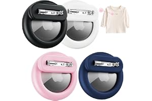 4 Pack Airtag Holder for Kids, Silicone Airtag Case with Safety Pins, GPS Tracker Case for Children, Elderly, Hidden Inside Clothes, Shoe, Backpack (Rounded-4PCS)