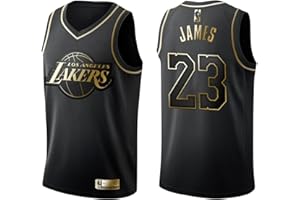 NHNKR Maillot de Basketball en Or Noire No.24/23/30,Chemise de Sport de Sport sans Manches Unisexe