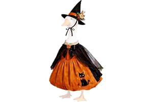 Genérico Halloween Porch Goose Dress 23in Witch Hat and Lace Cloak Set | Pumpkin Theme Outdoor Goose Outfits for Beach Pool Party Inomhus Home Garden Patio Yard Pathway Holiday