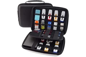 GUANHE Homeself Estuche rígido de viaje, organizador de dispositivos electrónicos pequeños, compartimentos para USB, impermeable