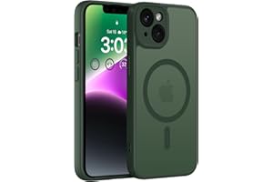 ORDA Magnetisch Hülle für iPhone 14 Plus 6,7 Zoll Kompatibel mit MagSafe, Transluzente Matt Rückseite Dünn Kameraschutz Stoßfest Handyhülle für iPhone 14 Plus (Grün)