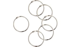 LKTFATD 15 Pack 1.8 Inch Diameter Book Loose Leaf Binder Rings Key Keychain Rings, Silver Index Card Rings
