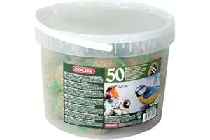 Zolux Boules de Graisse Seau de 50 pièces Aliment pour Oiseaux, Multicolore, Unique
