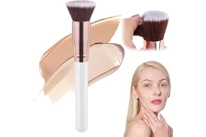 CAISYE Brocha Base Maquillaje Fluido Kabuki Profesional,Makeup Brushes para Bases Cremosas, en Polvo o Líquidas,Fibras Sintéticas Suaves,No Irrita la Piel,para Contornear y Aplicar Polvos(Rosa)