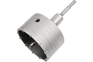 Meccion Fresa a Tazza per Muro Cemento con Adattatore SDS Plus 110mm, Punte di Tungsteno Sega a Foro Cavo per Mattoni, Calcestruzzo, Muro di Pietra di Cemento (110mm+110mm SDS Plus Adattatore)
