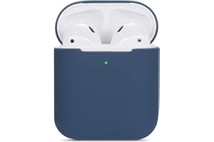 Custodia per Airpods compatibile con Watruer, custodia protettiva in silicone morbido ultrasottile antiurto per accessori di protezione antiscivolo per Apple Airpods 2 e 1 custodia di ricarica - blu