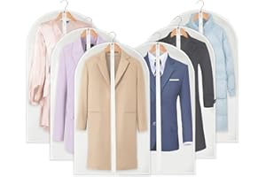 Phantasy® Kleidersack Anzug 6 Stück, Mottenschutz für Transparent Hochwertiger Kleidersäcke 60x120 CM mit Reißverschluss,Wasserdicht Staubschutz Schutzschild für Anzüge Kleider Sakkos Hemden