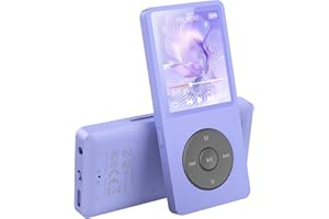 AGPTEK Lettore MP3 Bluetooth 5.3, 64GB MP3 Player con Altoparlanti Integrati – Riproduttore Musicale Portatile HiFi Lossless, FM/Registratore, Sportivo (Cuffie Non Incluse), Porpora