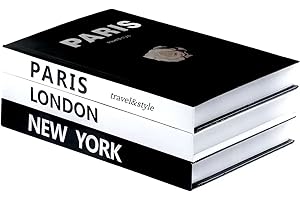 AOOGON 3 Pièces Livre décoratif de Mode, Livres décoratifs Modernes à Couverture Rigide, Décorations empilées Livres de décoration pour la décoration intérieure Bibliothèque d’étagère Présentoirs Salon