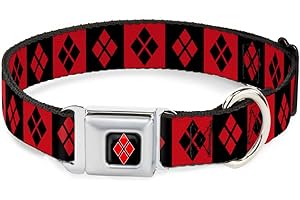 BUCKLE-DOWN Buckle Down 9-38,1 cm Jkg-Harley Quinn Diamond Full Color Black/Red Obroża dla psa