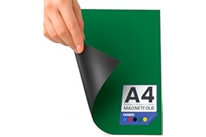 MAGNOSPHERE A4 Feuille Magnétique Couleurs Flexible - Caoutchouc aimanté recouvert de PVC coloré - format A4 - 210 x 297 x 0,8mm - Plaque magnétique inscriptible - Couleur Aimant Flexible inscriptible, couleur:vert