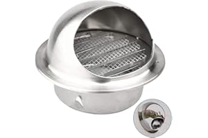 SNAGAROG Ventilation Cover Stainless Steel Air Vent Round Wall Vent Outlet Metal Ventilation Grille Ducting Suit for 4 inch Diameter Pipes for Home or Industrial Applications（ø100mm,Silver）