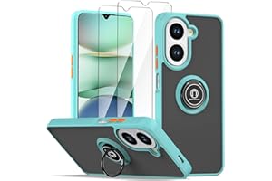 LYZXMY Hülle für Xiaomi Redmi A5 4G/Xiaomi Poco C71 blau with Ring Stnad Hülle+ 2 x Displayschutzfolie aus gehärtetem Glas,PC +TPU stoßfest Anti-Scratch Telefon Fall Abdeckung