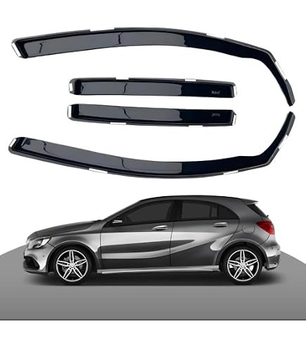 HEKO Tinted Wind Deflectors For Mercedes C-Class Saloon (2000-2007) - 4pc Set, In-Channel