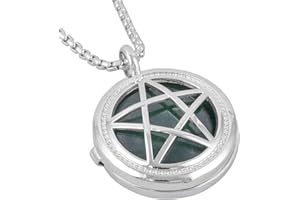 KYEYGWO Yoga Étoile Reiki Chakra Collier pour Femmes et Hommes, Protection Pendendif Rond en Pierre Naturelle de Guérison avec Chaîne, 20"
