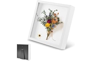 Yudobliss Bilderrahmen zum Befüllen, Objektrahmen Tiefer 3 cm, Tiefer Bilderrahmen zum Befüllen 30 x 30 cm, Tiefer Rahmen für Wand & Desktop, Geeignet für Dreidimensionale Wanddekoration, Weiß