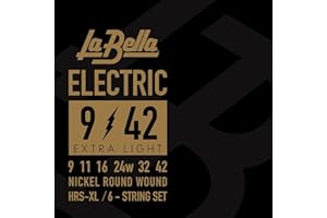 LA BELLA Labella HRSXL Hard Rockin Steel Série Jeu de Cordes pour Guitare Electrique 9/42 Extra Light