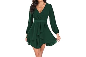 DEARCASE Donna Abito Elegante da Donna retrò A Tinta Unita Floreale Maniche Corte Casuale Estate Cocktail Evening Party Abiti da Sera con Cinturini in Vita