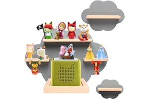 Kelens Floating Tonies Shelf, Cloud Shaped Tonie Shelves for Tonies Characters & Tonies Box, Magnetic Tonies Storage Shelf for 35 Figures, Set of 3 Tonie Box Shelf for Children’s Room, Gray