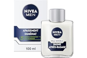 NIVEA MEN Peau Sensible Baume Après-Rasage (1 x 100 ml), Soin Après-Rasage enrichi en Camomille & Hamamélis, Soin visage pour homme 0% d’alcool pour peaux sensibles