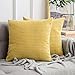Produktbild MIULEE 2er Set Kissen Kordsamt Kissenbezüge Kissenbezug Polyester,Weich Bequem,Für Autos Wohnzimmer Schlafzimmer Dekor,Gelb,18x18inch,45x45cm