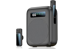 QEEKADA Amplificador de Voz Bluetooth para Profesores, Amplificador de Voz inalámbrico con lavalier micrófonos, Sistema PA 2000mAh Recargable Personal para Aula, guías turísticas, Hablar, Salle de classe