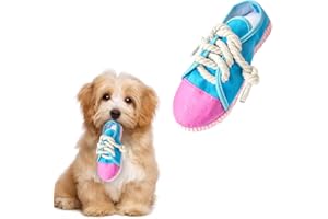 vocheer Dog Chew Toy, Durable Dog Shoe Toy Dog Interactive Toys Dog Squeaky Toy Shoes Toy for Puppy, Machine Washable (Blue)