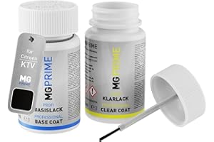 MG PRIME Peinture voiture kit de stylo retouche pour Citroen KTV / 9V Noir Perla Nera Nacre/Nera Black Mica de base de vernis de 50ml par flacon