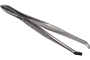 Nc 5092 - Pinzette a punta obliqua retta, in acciaio INOX, 9 cm