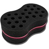 Black Curl Sponge Hair Twist Sponge For Afro Braid, Twists Dread Afro Coils Hair Curl Brush For Home and Barber (1 pack)