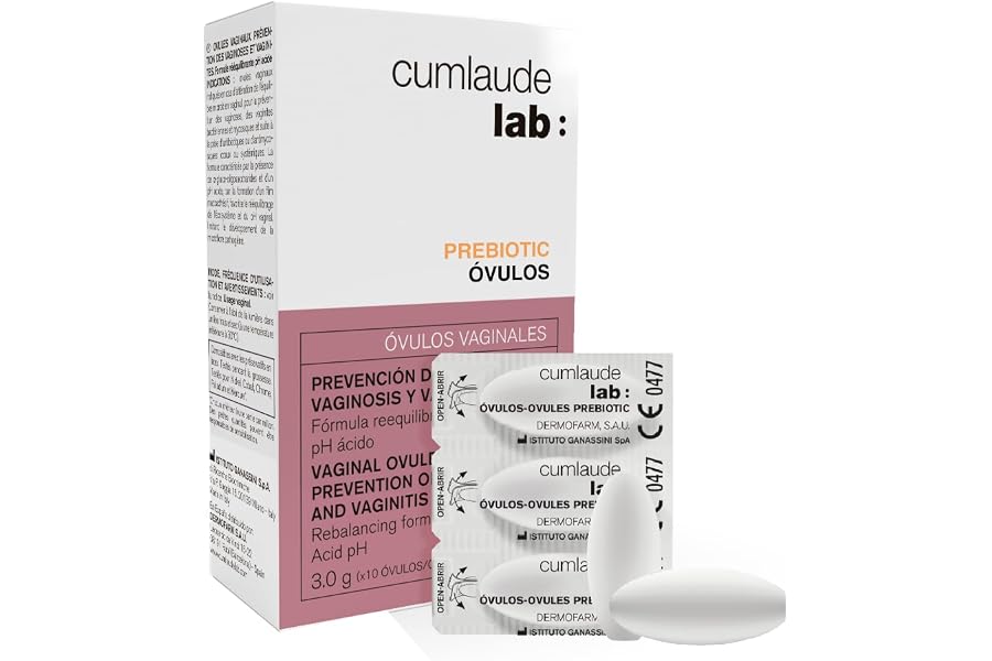Cumlaude Lab - Óvulos Prebiotic, con Ácido Láctico, Prebióticos y Provitamina B5, Previene Vaginosis y Vaginitis, Reequilibra