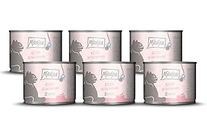 MjAMjAM - Premium Nassfutter für Katzen - Kitten saftiges Hühnchen mit Lachsöl, 6er Pack (6 x 200 g), getreidefrei mit extra viel Fleisch