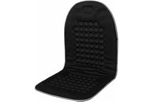 Summerlee Car Seat Cushion – Universal Soft Padded Comfortable Orthopaedic Back Support Chair Protector Black Washable Mat Cover for Vehicle Van Driver with Moulded Magnetic Massage Beads
