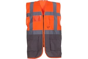Yoko Yk002/Hvw801 Chaleco Multifuncional Ejecutivo de Alta Visibilidad, Hombre