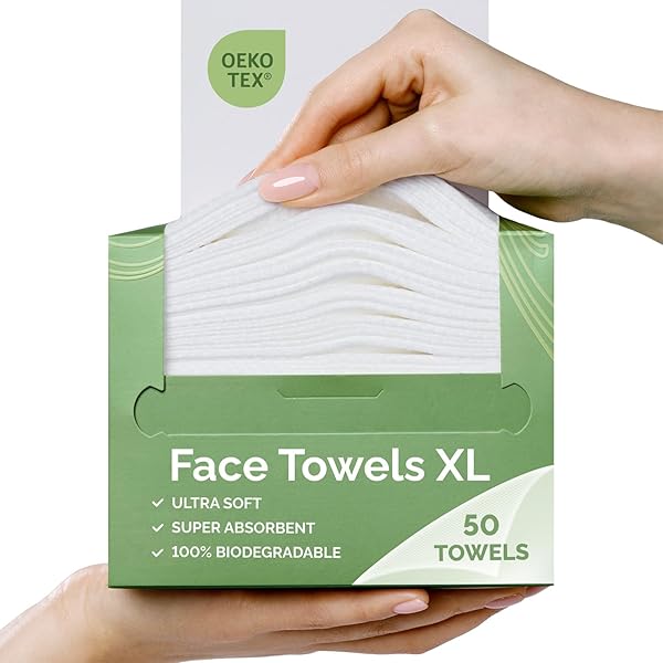 WOWOTEX Einweg-Gesichtstücher Aus Bambus – 240 Stück (4 Boxen), Extra Groß & Weich, 25,4x30,5 Cm