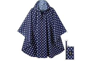 Royalotic Rain Poncho Jacket Coat Hooded Style Cape for Women/Men/Adult